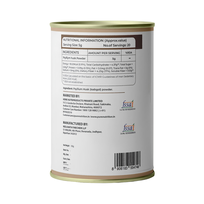 Pure Nutrition Psylliym Husk Isabgol Powder 100g