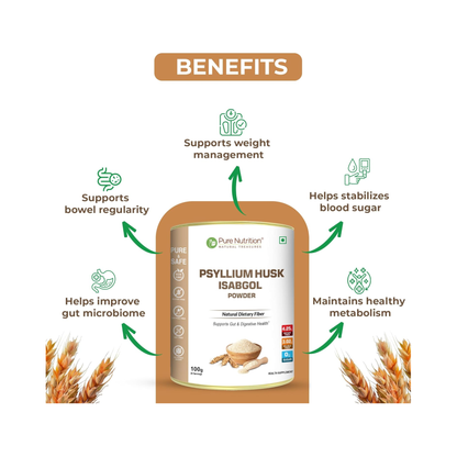 Pure Nutrition Psylliym Husk Isabgol Powder 100g
