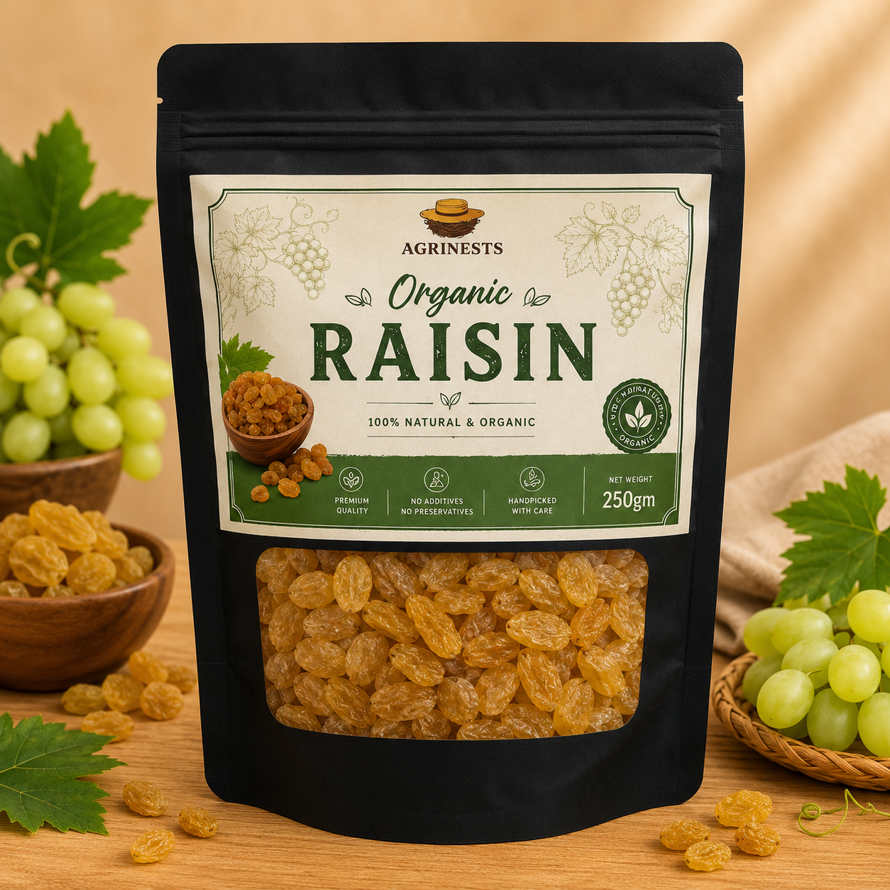 Organic Raisins 250gm