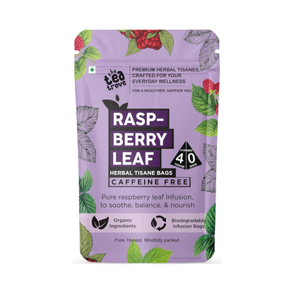 Raspberry Leaves 40pcs biodegradable pyramid tea bags pouch