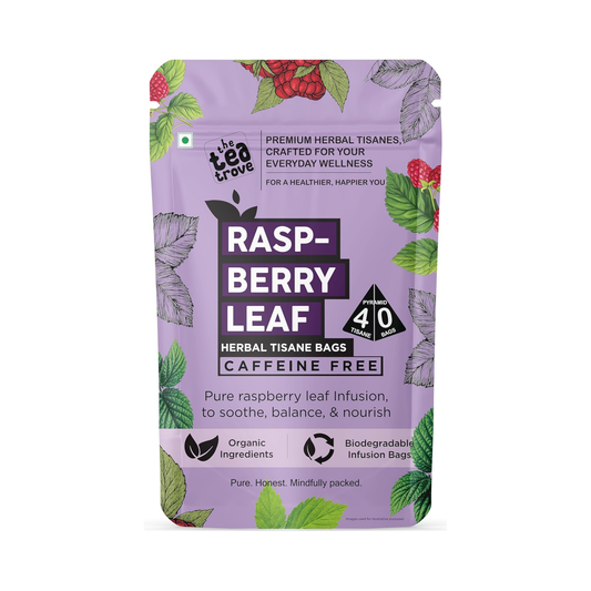 Raspberry Leaves 40pcs biodegradable pyramid tea bags pouch