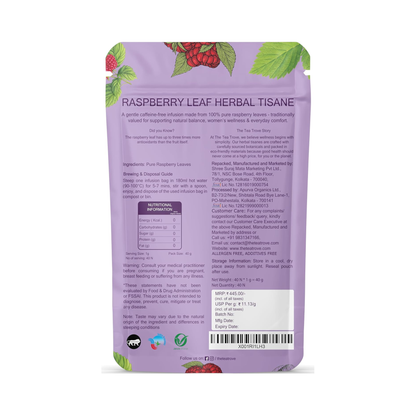 Raspberry Leaves 40pcs biodegradable pyramid tea bags pouch