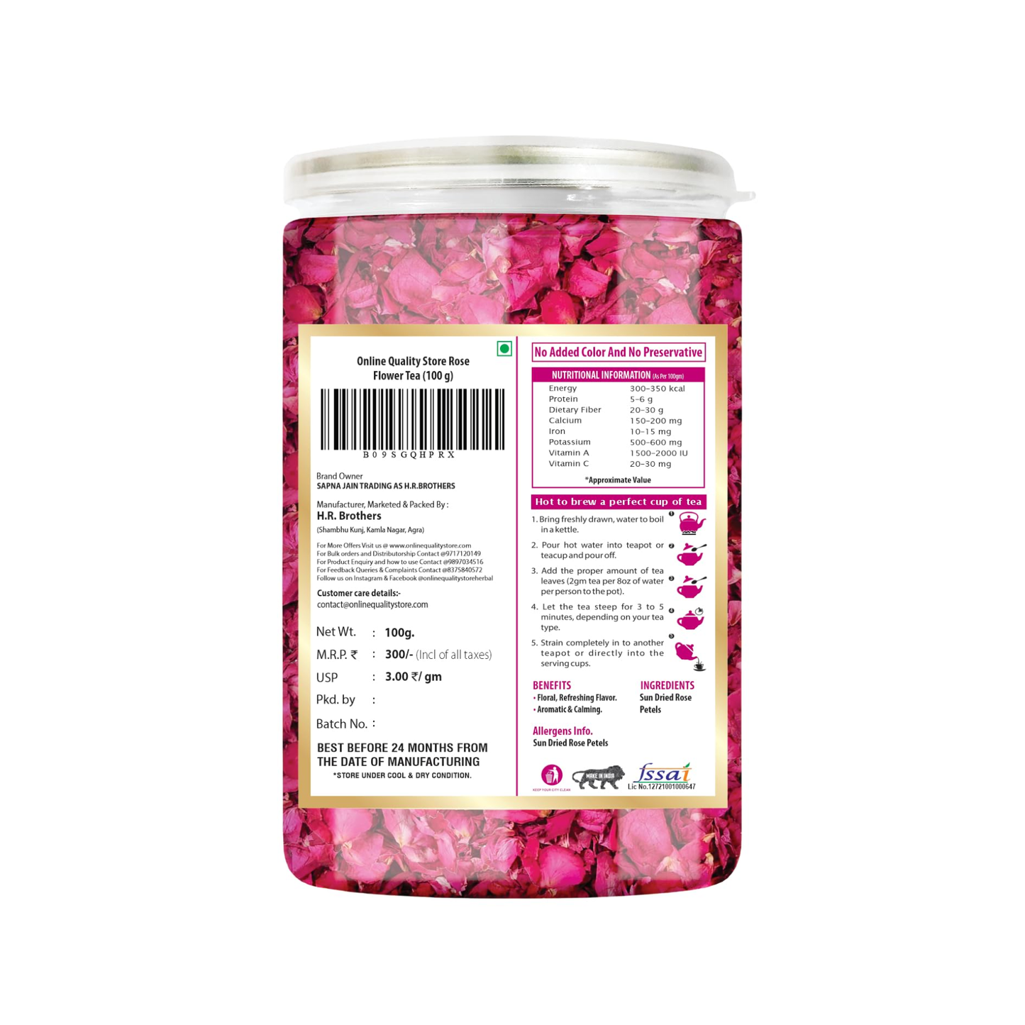 Online Quality Store Rose Flower Tea-100g