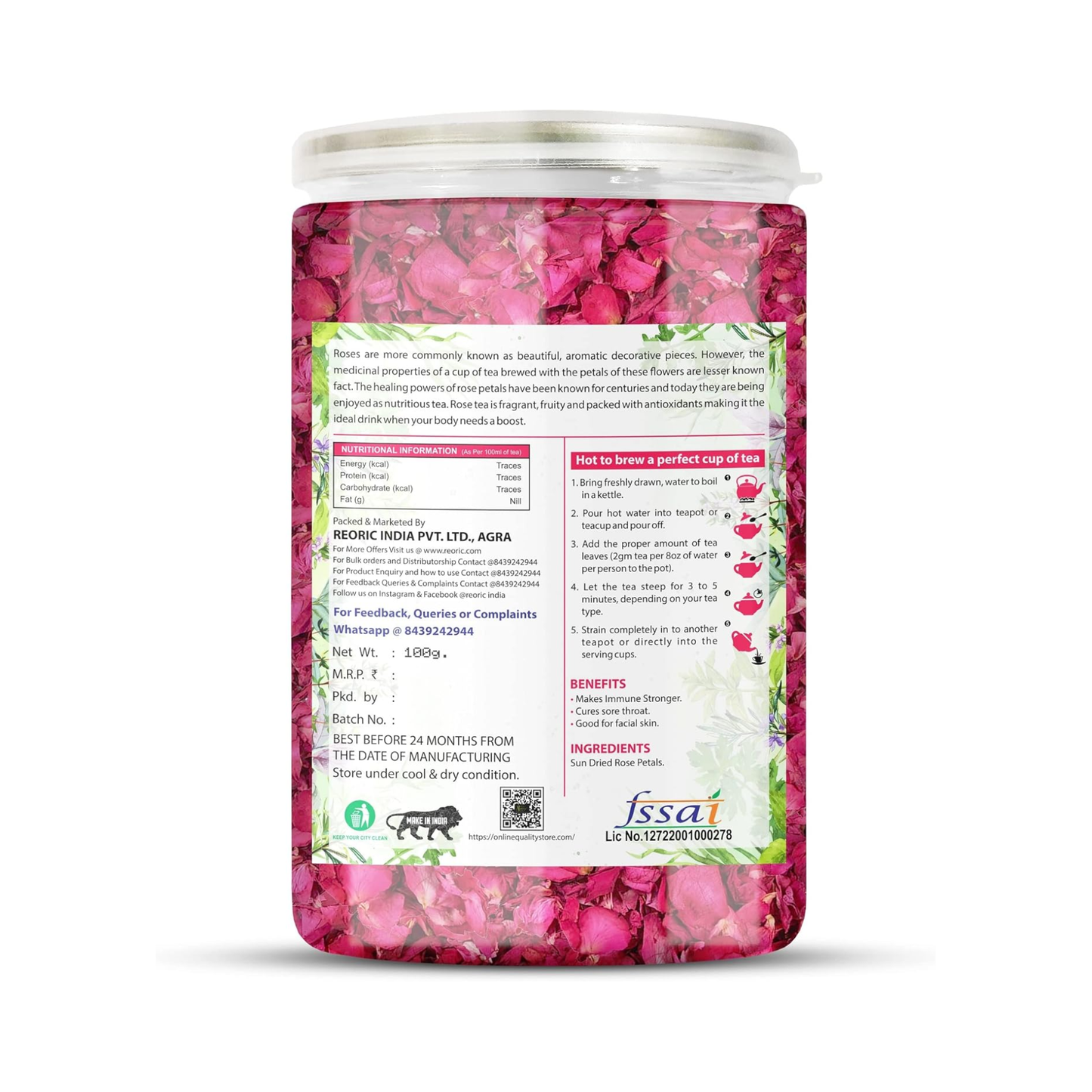 Bralcon Organic Rose Flower Tea-50g
