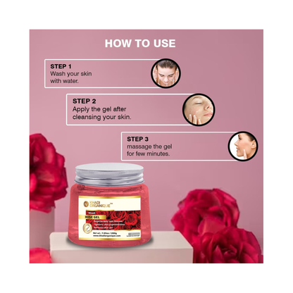 Khadi Organique Rose Aloe Vera Gel for Face & Hair 200ml