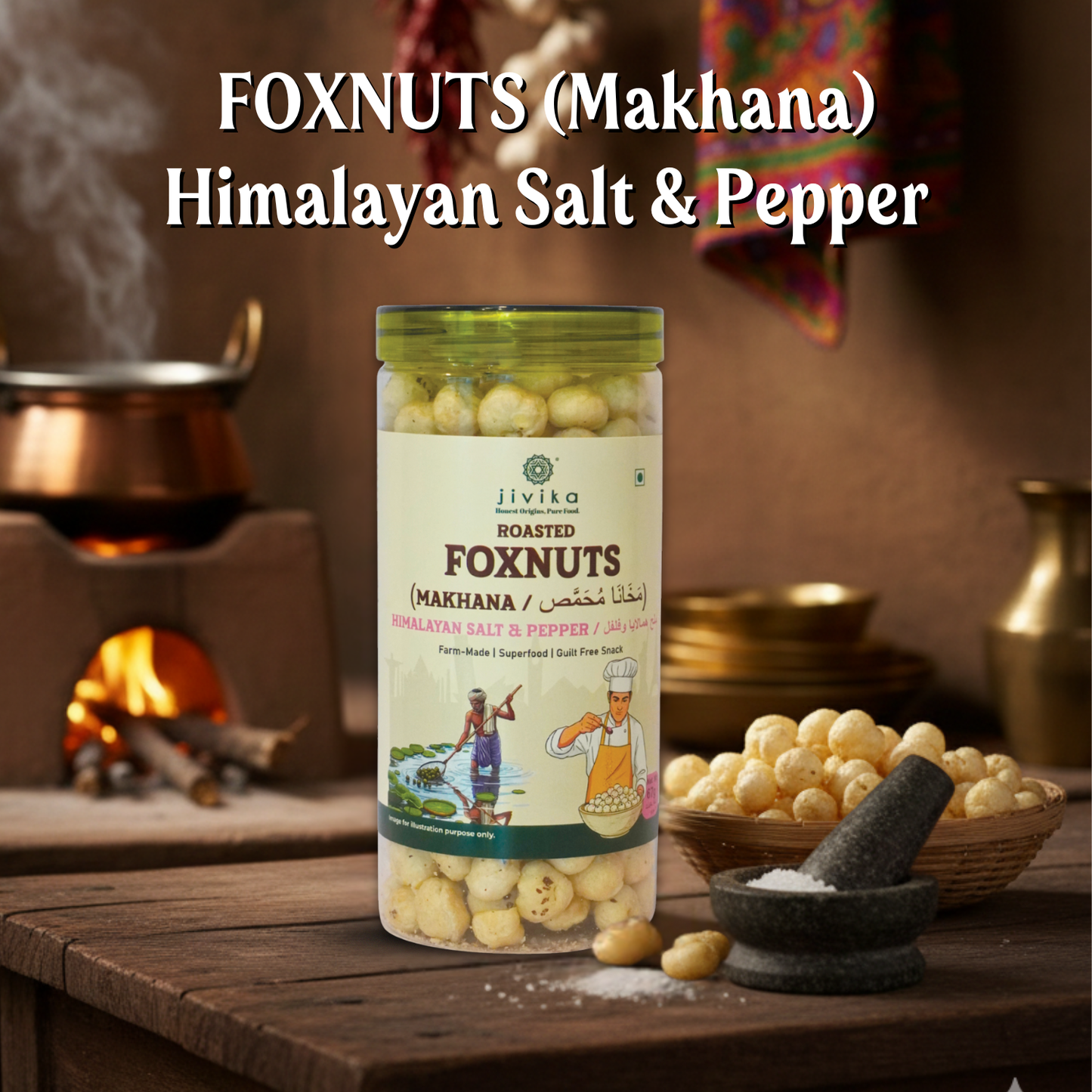 Jivika Roasted Makhana Salt & Pepper 67g