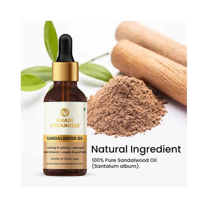 Khadi Organique Sandalwood Essential Oil-15ml