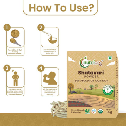 Nutriorg Certified Organic Shatavari Powder 100g