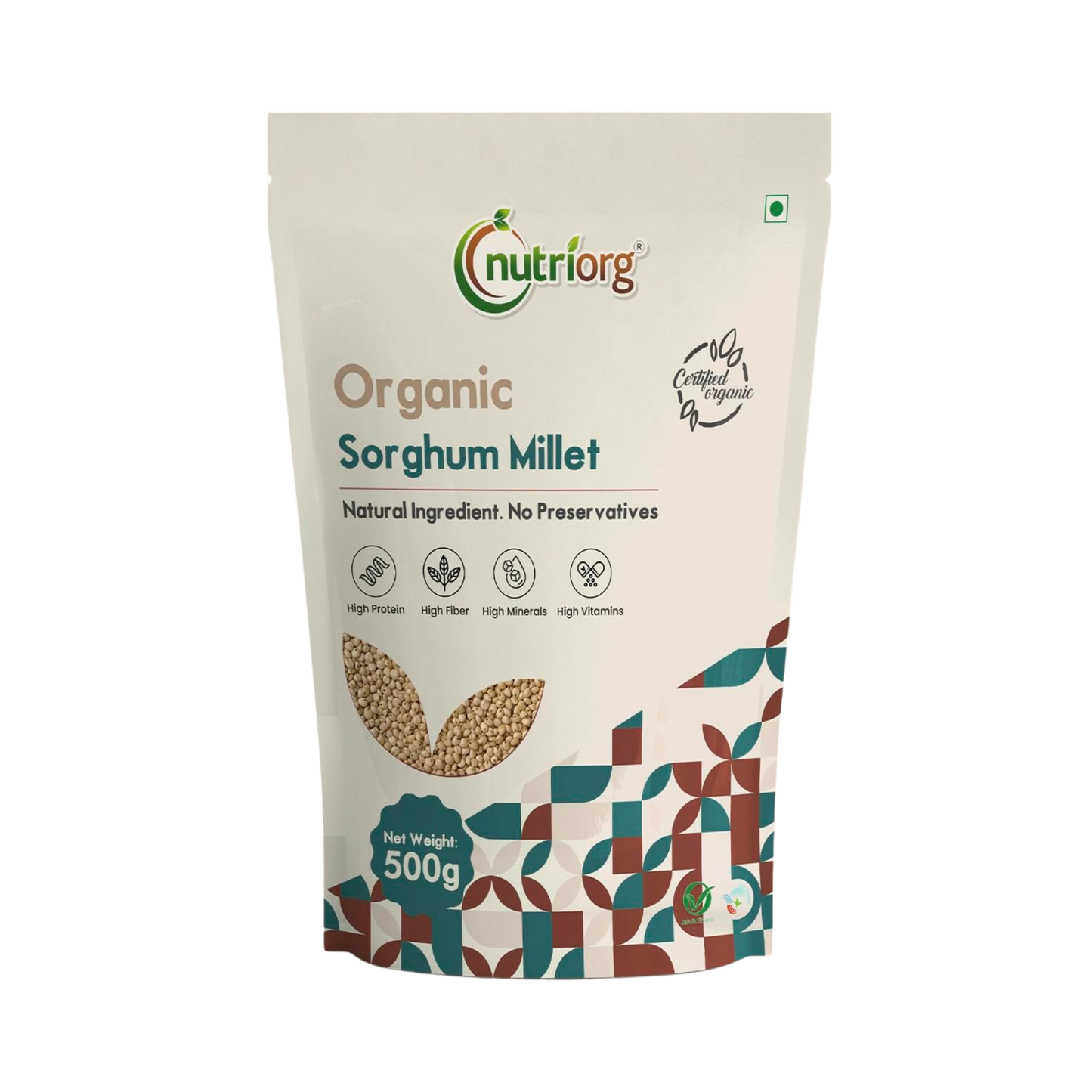 Nutriorg Organic Sorghum (Jowar) 500g