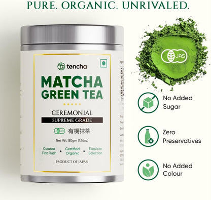 Tencha Ceremonial Supreme Grade Matcha Green Tea Jar 50g