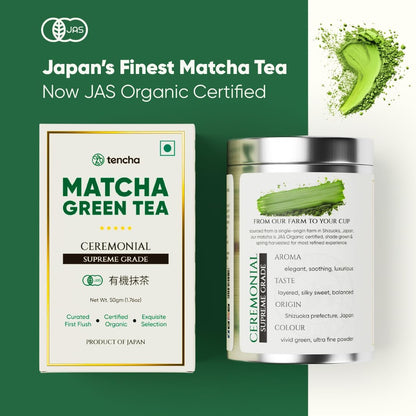 Tencha Ceremonial Supreme Grade Matcha Green Tea Jar 50g