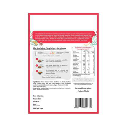 Food Earth Tikka Masala Simmer Sauce 300g