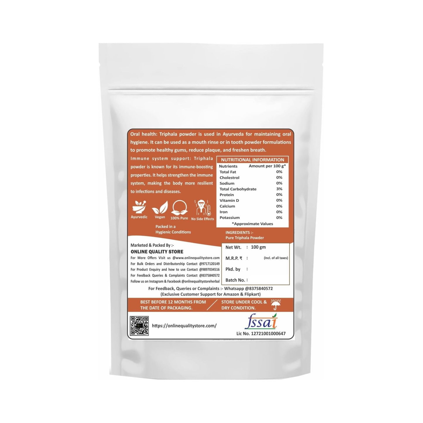 Online Quality Store Triphala Powder–100g