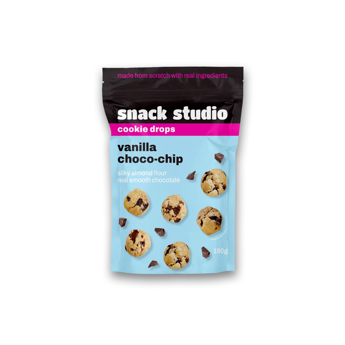 Snack Studio Vanilla Choco-chip Cookie Drops 180g