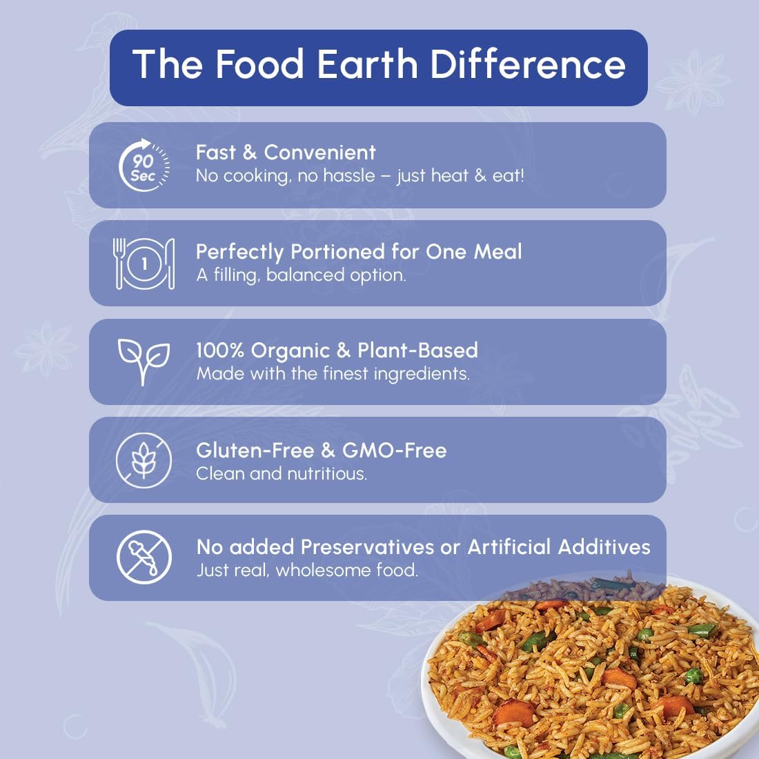 Food Earth Ready to Eat Vegetable Biryani