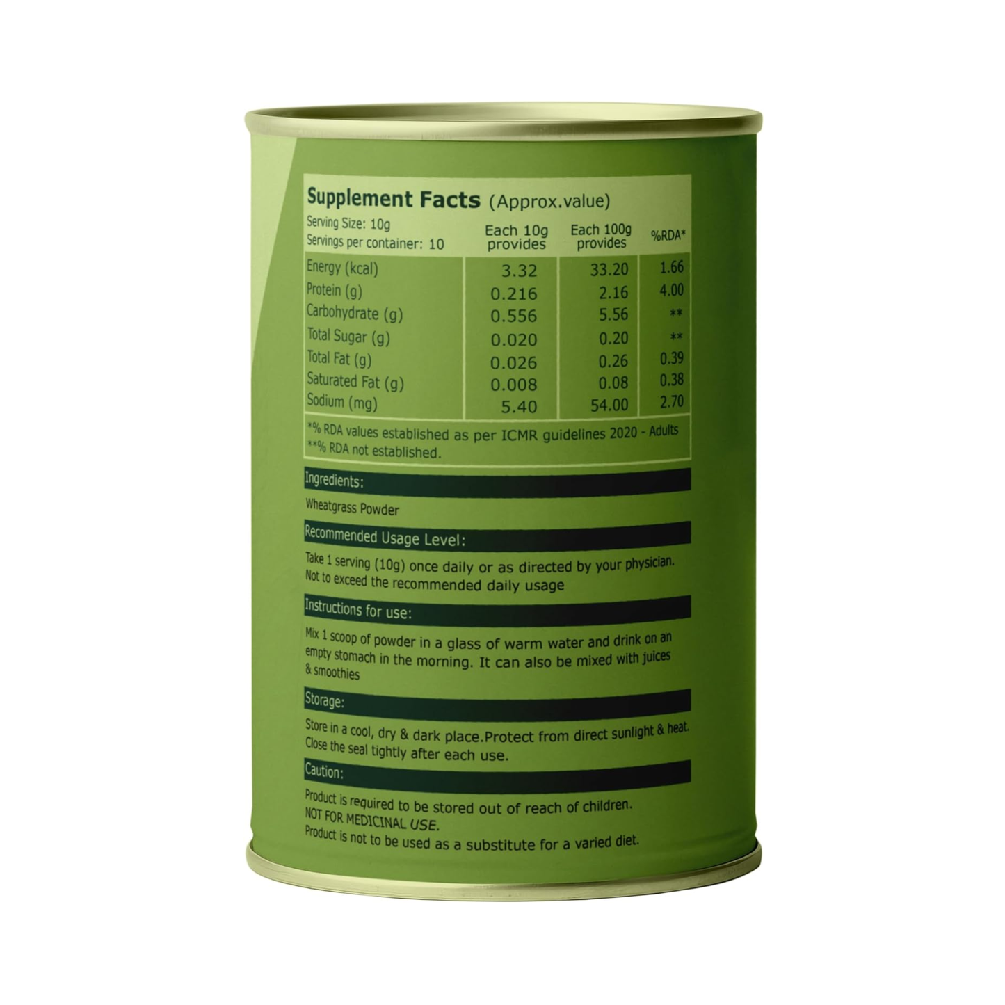 Pure Nutrition Wheatgrass Powder 100g