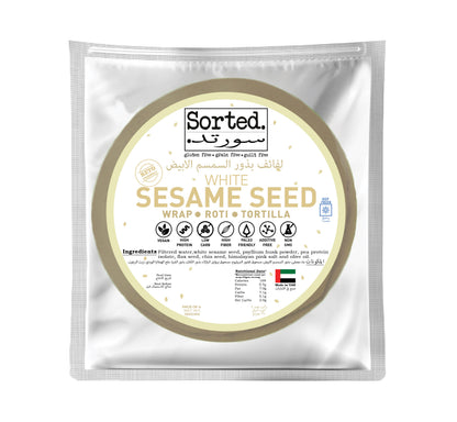 White Sesame Wrap with Pea Protein – 2gms Net Carbs | Gluten Free | Pack of 4
