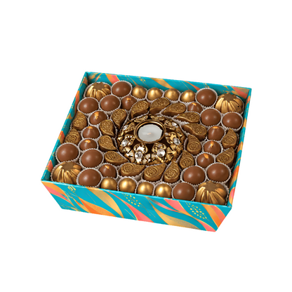 White and Golden Diwali Gift Tray