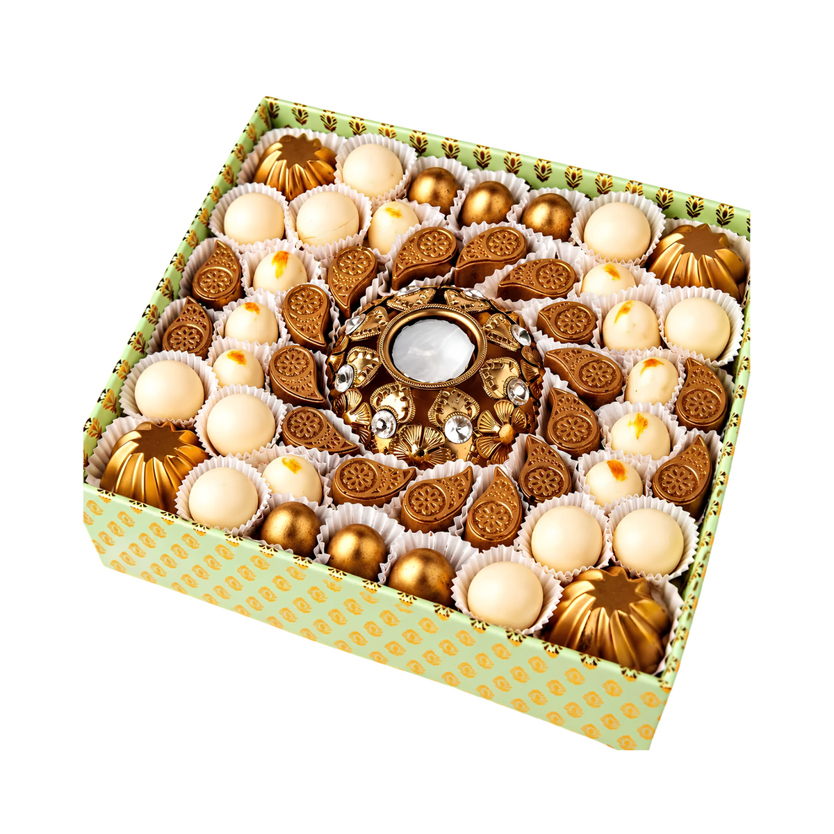 White and Golden Diwali Gift Tray