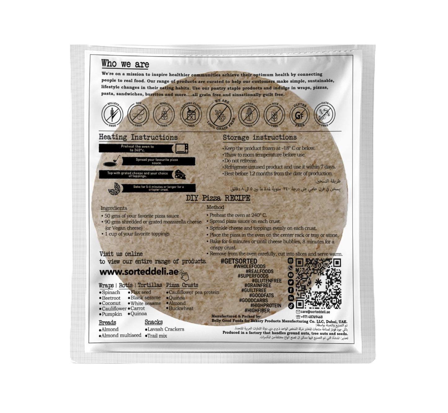 Cauliflower Pizza Crust with Pea Protein – 12.7gms Protein | Gluten Free | Pack of 2